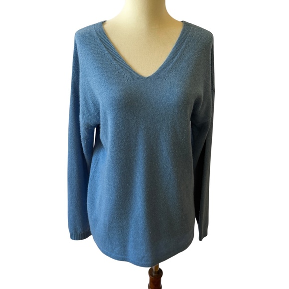 J MCLAUGHLIN ARYA CASHMERE SWEATER V NECK V BACK DROP SHOULDER LUXURY MODERN S - Picture 2 of 9